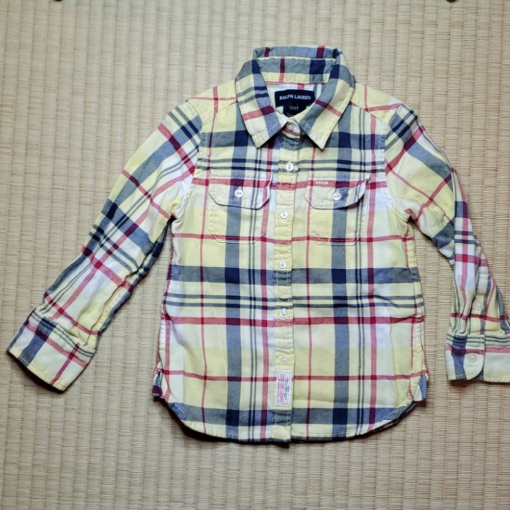 Ralph Lauren yellow plaid flannel shirt, 2T